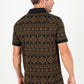 Men's Cotton Modern Fit Black Aztec Printed Polo