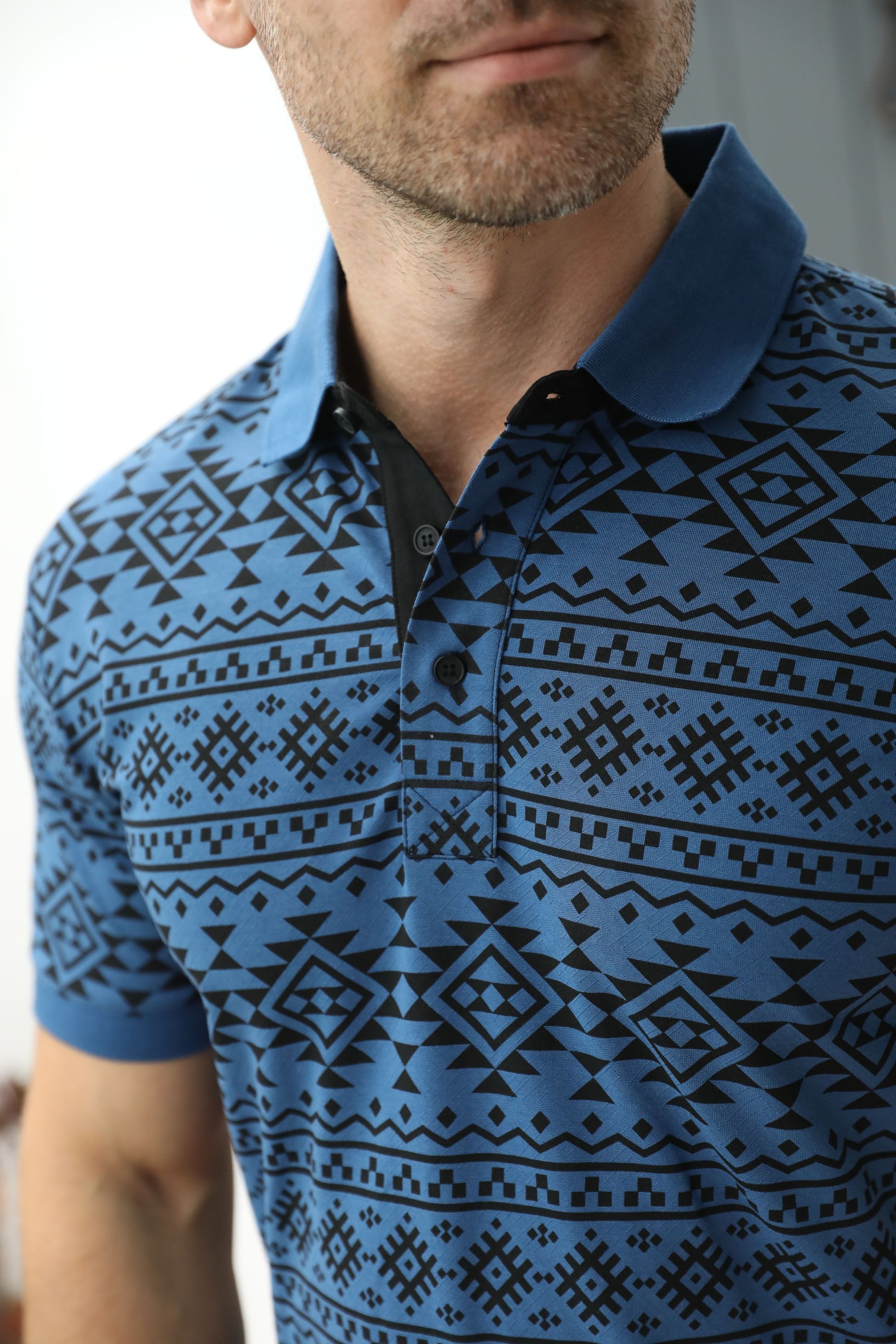 Cotton Knit Polo with Logo Embroidery - Light Blue – Platini Fashion