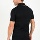 Cotton Knit Polo with Chest Pocket - Black