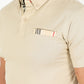 Cotton Knit Polo with Chest Pocket - Beige