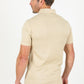 Cotton Knit Polo with Chest Pocket - Beige