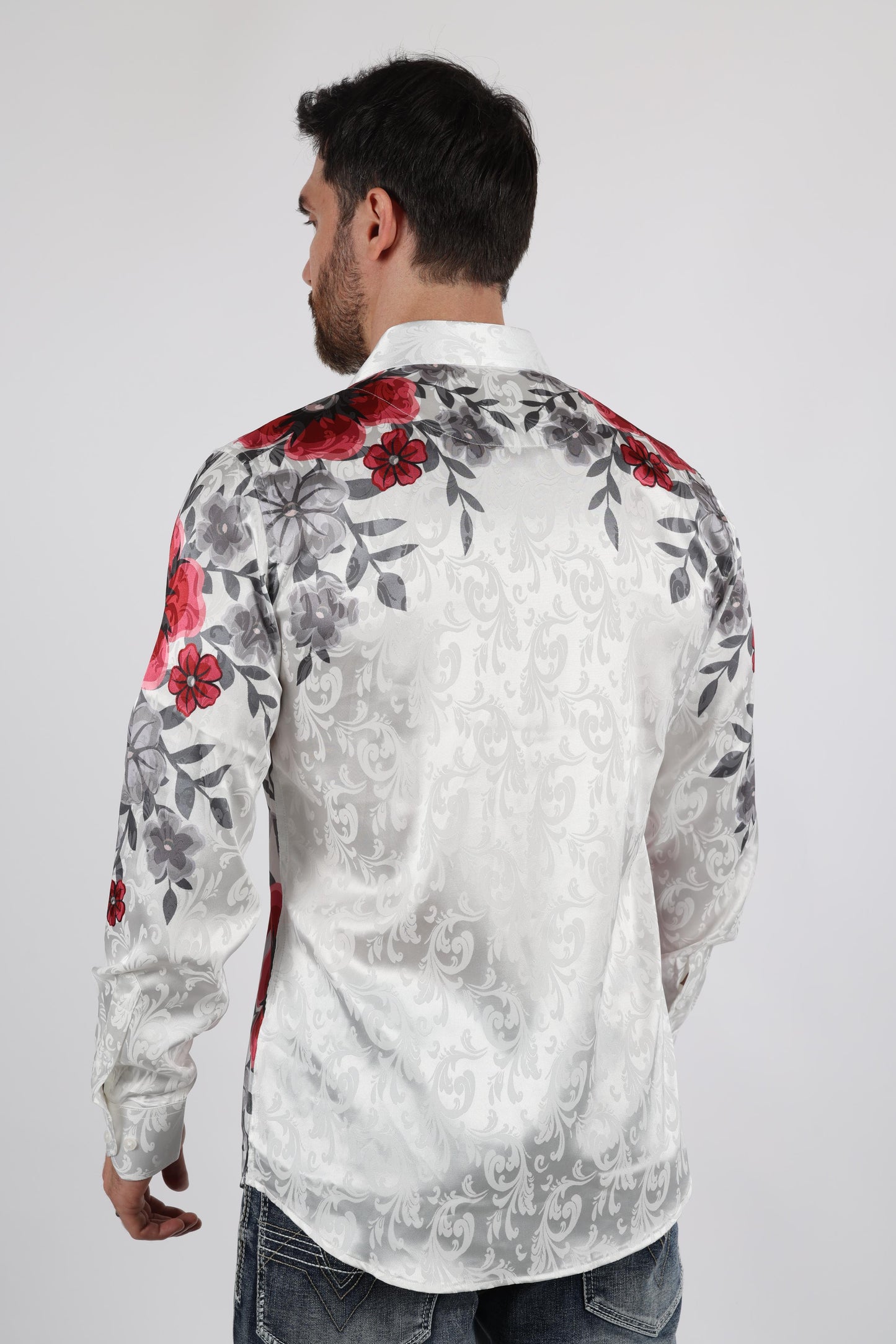 Mens Jacquard Fabric Modern Fit GUADALUPE Print Shirt