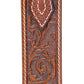 Mens Genuine Leather 3D Embossed Belt - Brown