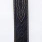 Genuine Leather Aztec Textured Buckle Belt - Black