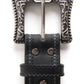 Mens Genuine Leather Aztec Embroidery Belt - Black