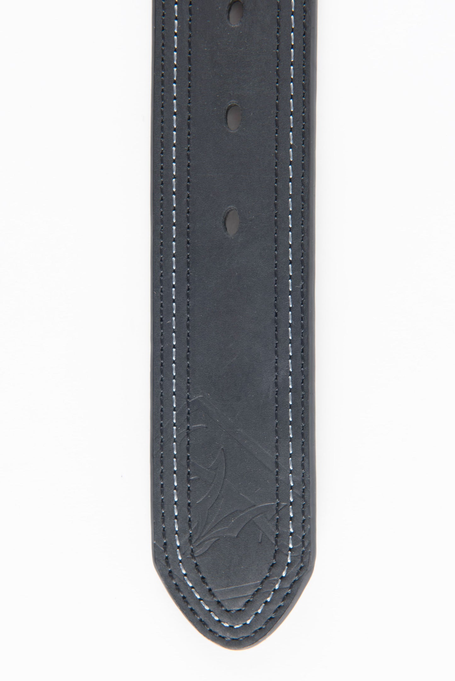 Mens Genuine Leather Aztec Embroidery Belt - Black