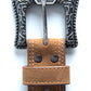 Mens Genuine Leather Aztec Embroidery Belt - Brown