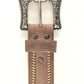 Mens Genuine Leather 3D Hand Stitched Belt - Brown