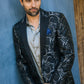 black/silver modern fit evening blazer men platini front