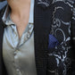 black/silver modern fit evening blazer men platini detail