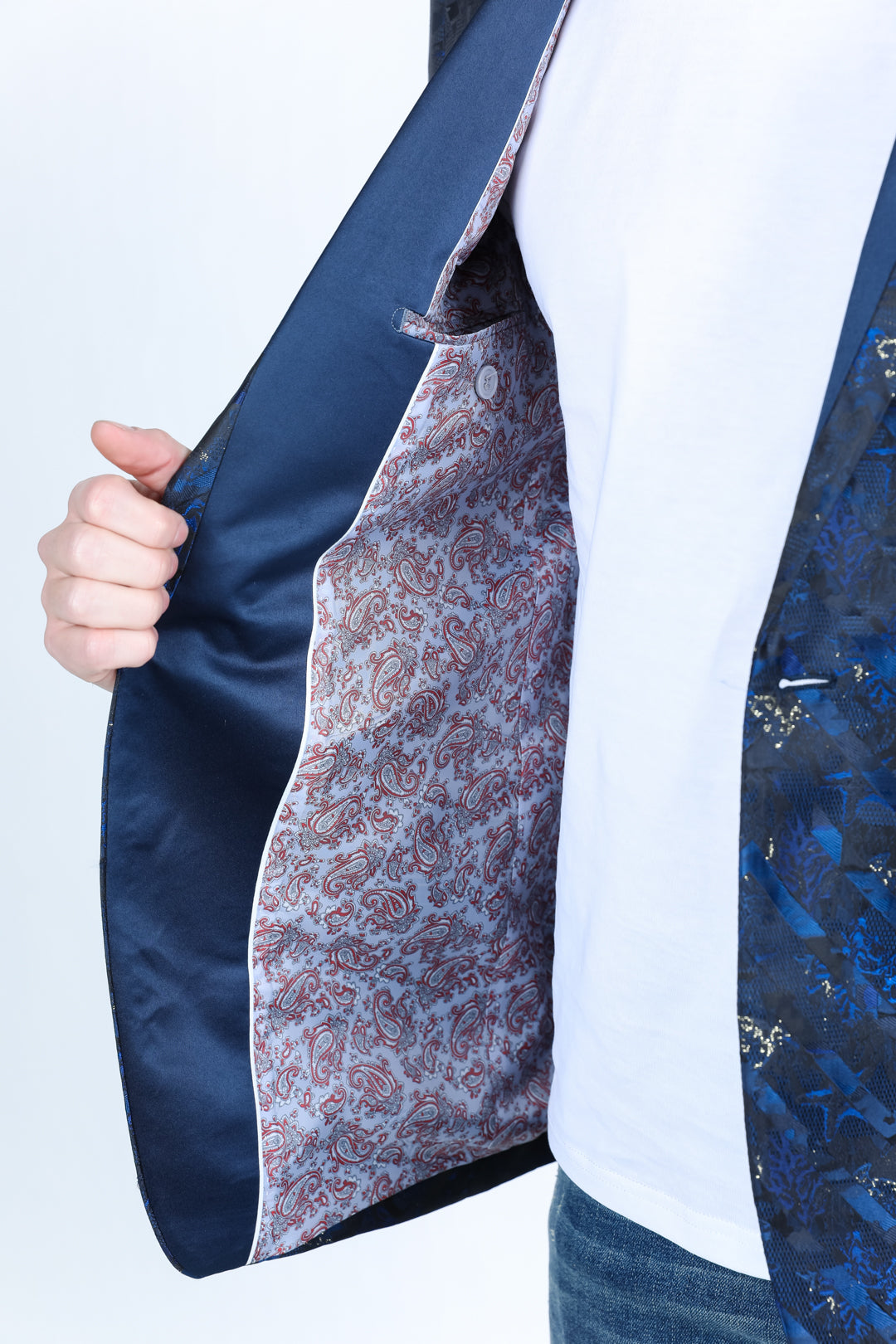 navy modern fit evening blazer men platini detail