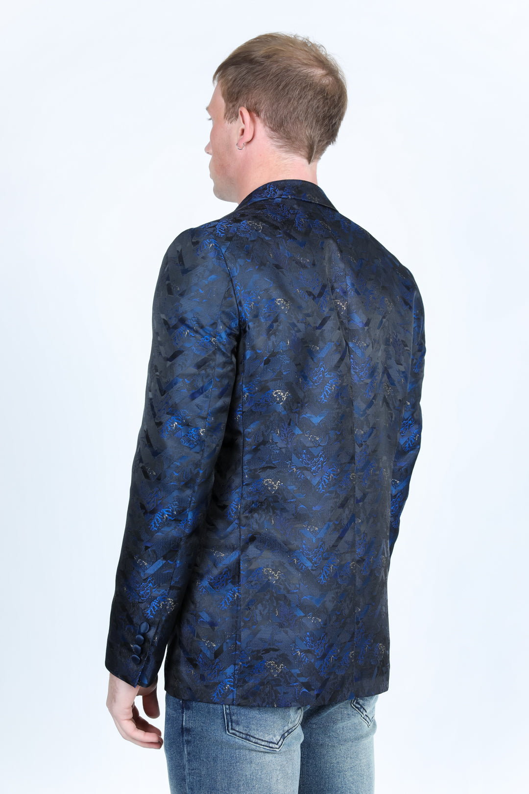 navy modern fit evening blazer men platini back