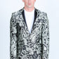 silver modern fit evening blazer men platini front