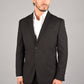 black slim fit dress suit men platini front