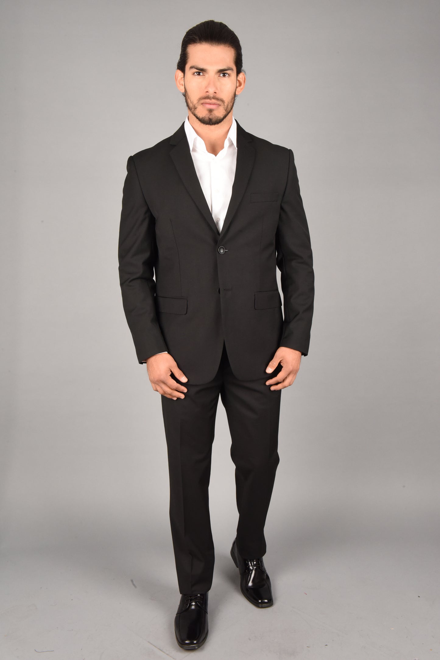 black slim fit dress suit men platini lifestyle