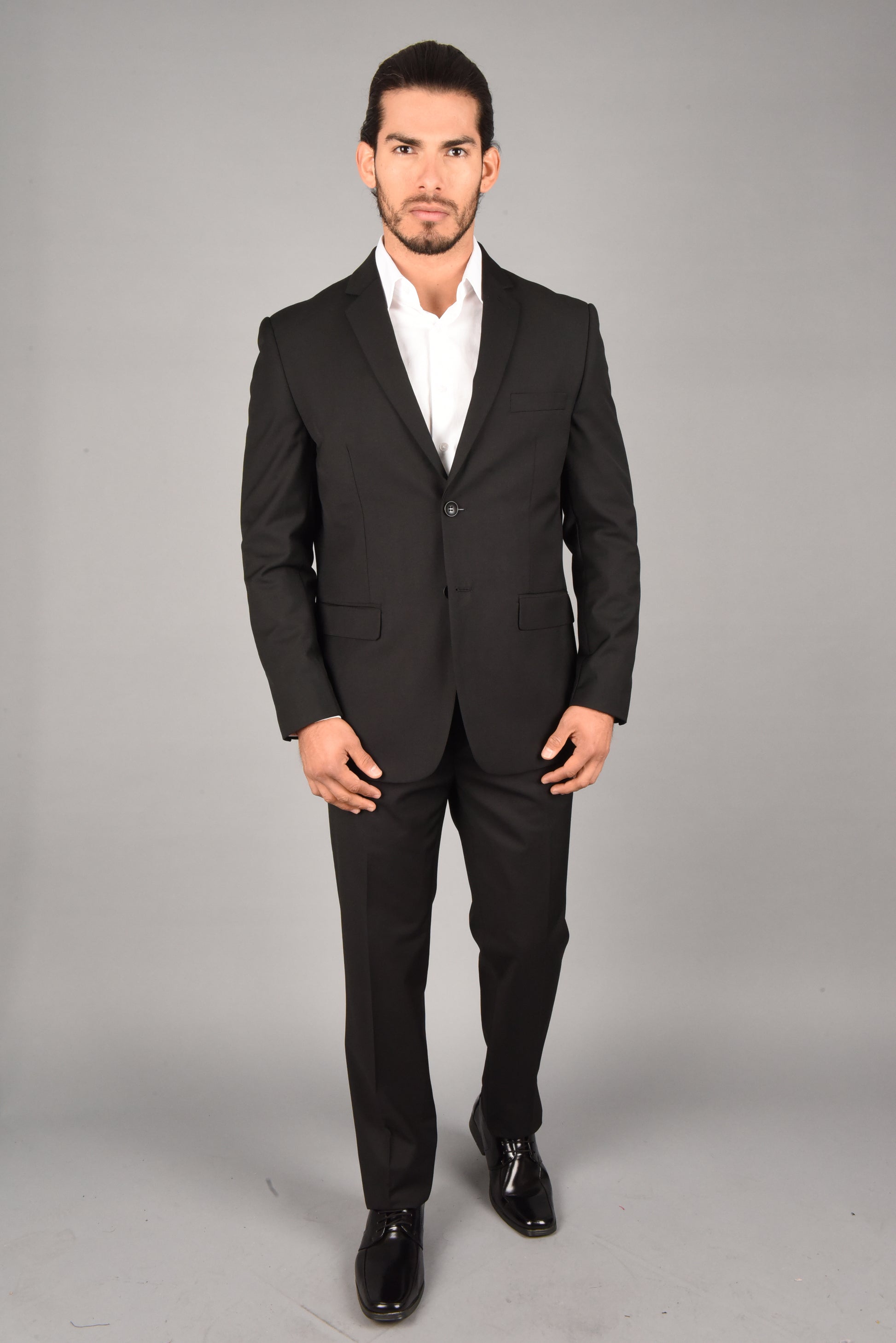 black slim fit dress suit men platini lifestyle