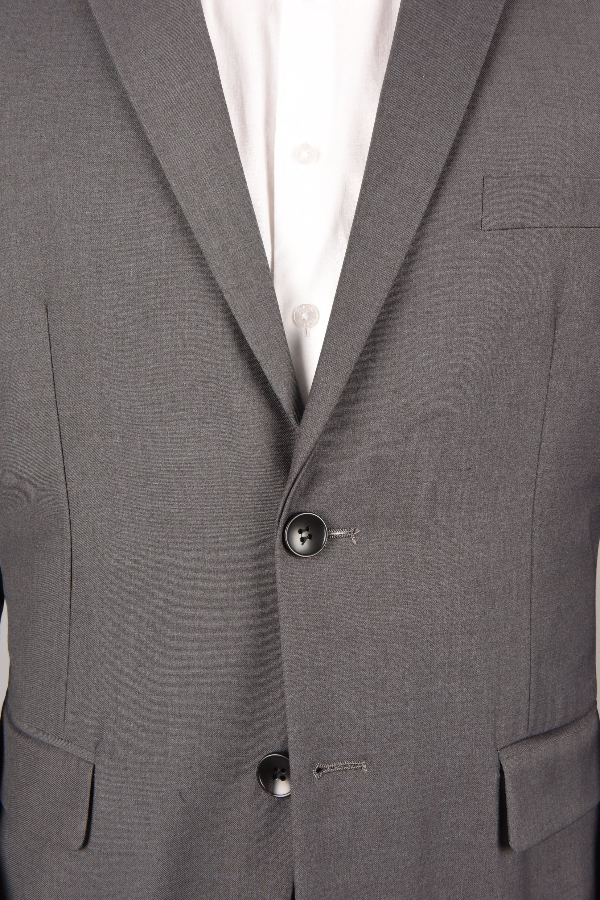 charcoal slim fit dress suit men platini close up