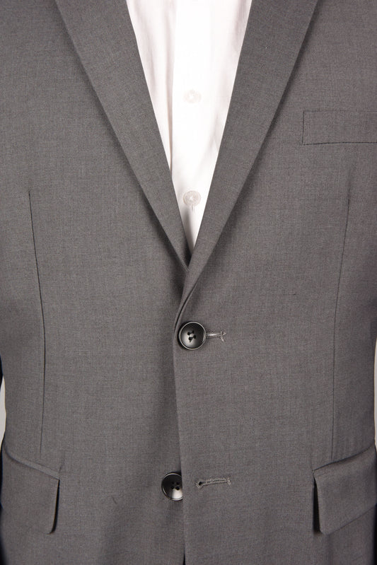 charcoal slim fit dress suit men platini close up