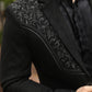 black embroidered suede blazer men platini lifestyle detail