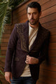 Embroidered Suede Blazer