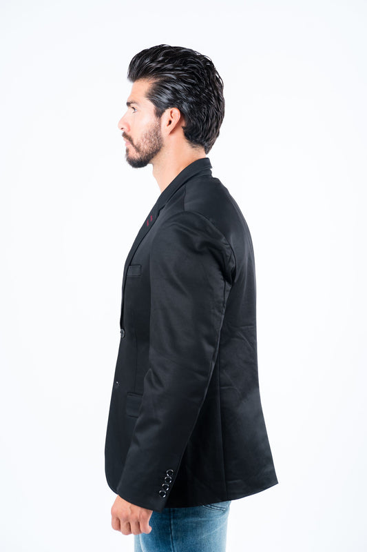 black double button blazer men platini detail