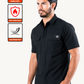 Men's Fishing Black Short Sleeve Shirt