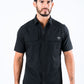 Men's Fishing Black Short Sleeve Shirt