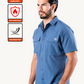 Men's Fishing Blue Short Sleeve Shirt