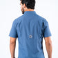 Men's Fishing Blue Short Sleeve Shirt