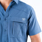 Men's Fishing Blue Short Sleeve Shirt