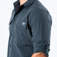 Men's Fishing Charcoal Long Sleeve Shirt