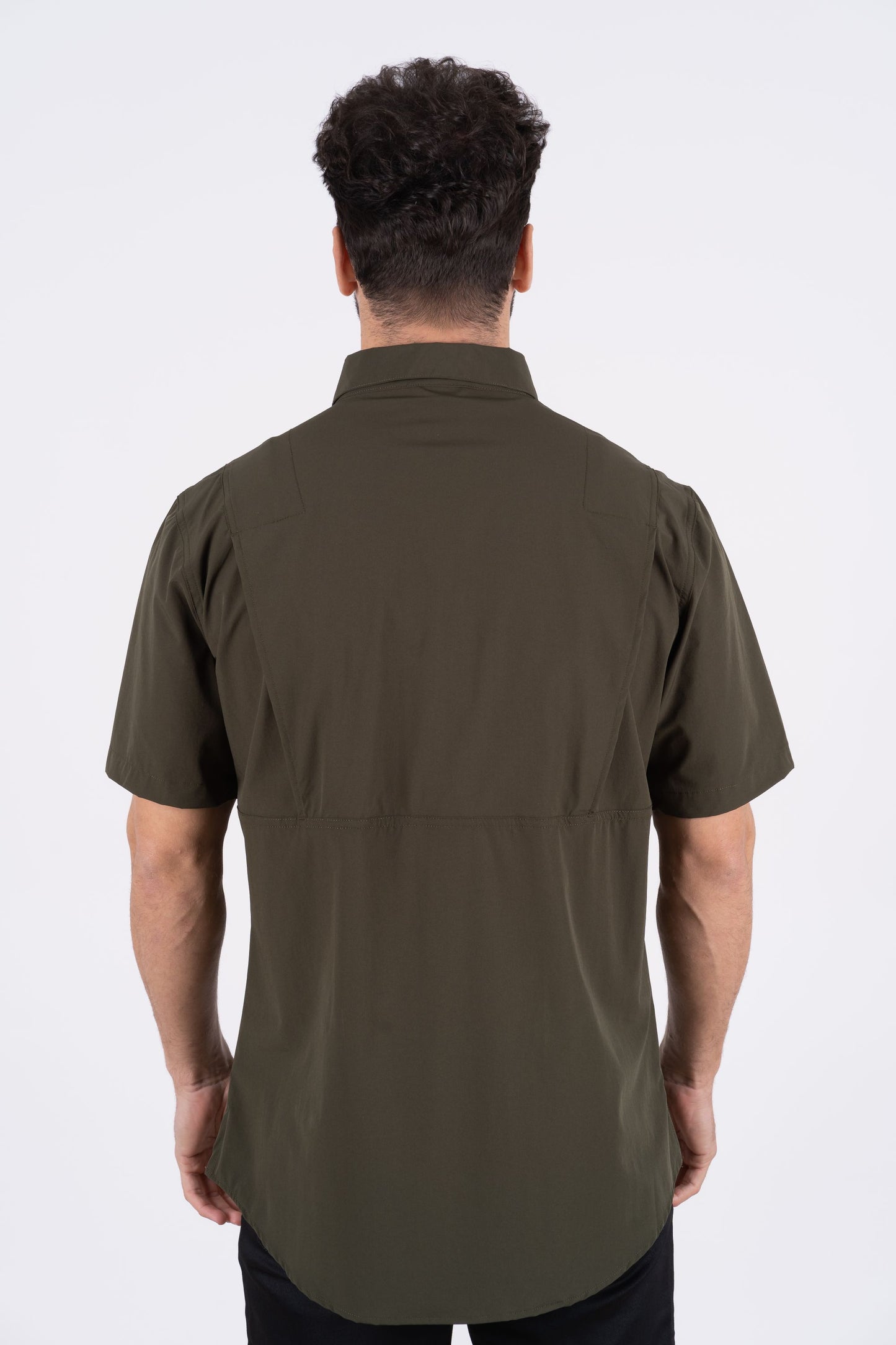 Men's Fishing Olive Short Sleeve Shirt