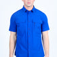 Men's Fishing Royal Blue Short Sleeve Shirt
