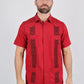 Men's Modern Red GUAYABERA Shirt