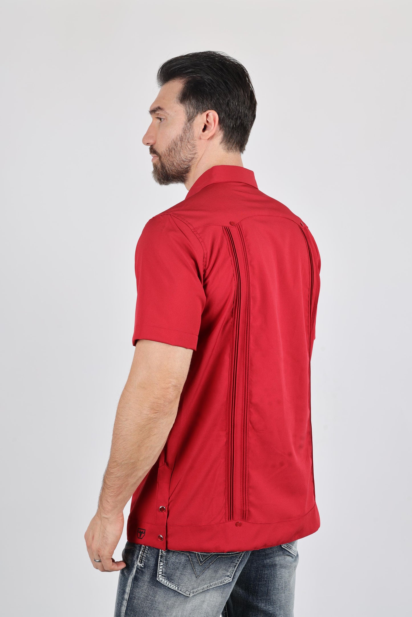 Men's Modern Red GUAYABERA Shirt