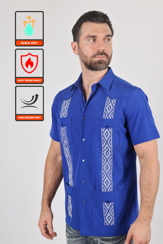 royal blue guayabera shirt men