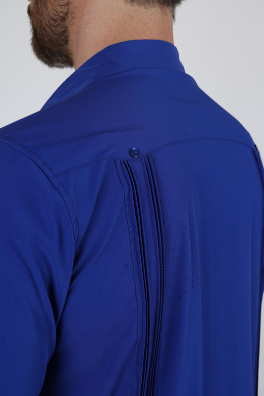 royal blue modern guayabera shirt men platini back