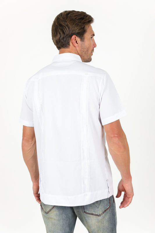 white guayabera shirt men