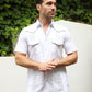 Men's Modern White GUAYABERA Shirt