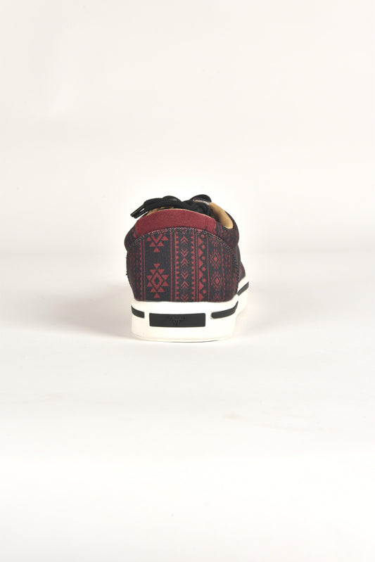 black red aztec trim canvas sneaker men platini detail