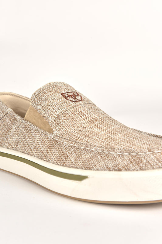 beige heather slip-on sneaker men platini back