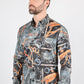 Mens Long Sleeve Modern Fit Stretch Wild Horses Print Shirt