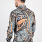 Mens Long Sleeve Modern Fit Stretch Wild Horses Print Shirt