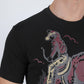 Mens Modern Fit Cotton Stretch Horse-Rider Print T-Shirt