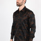 Mens Modern Fit Cotton Stretch Piping Cactus Monogram Print Shirt
