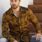 Mens Modern Fit Cotton Stretch Piping Cactus Monogram Print Shirt