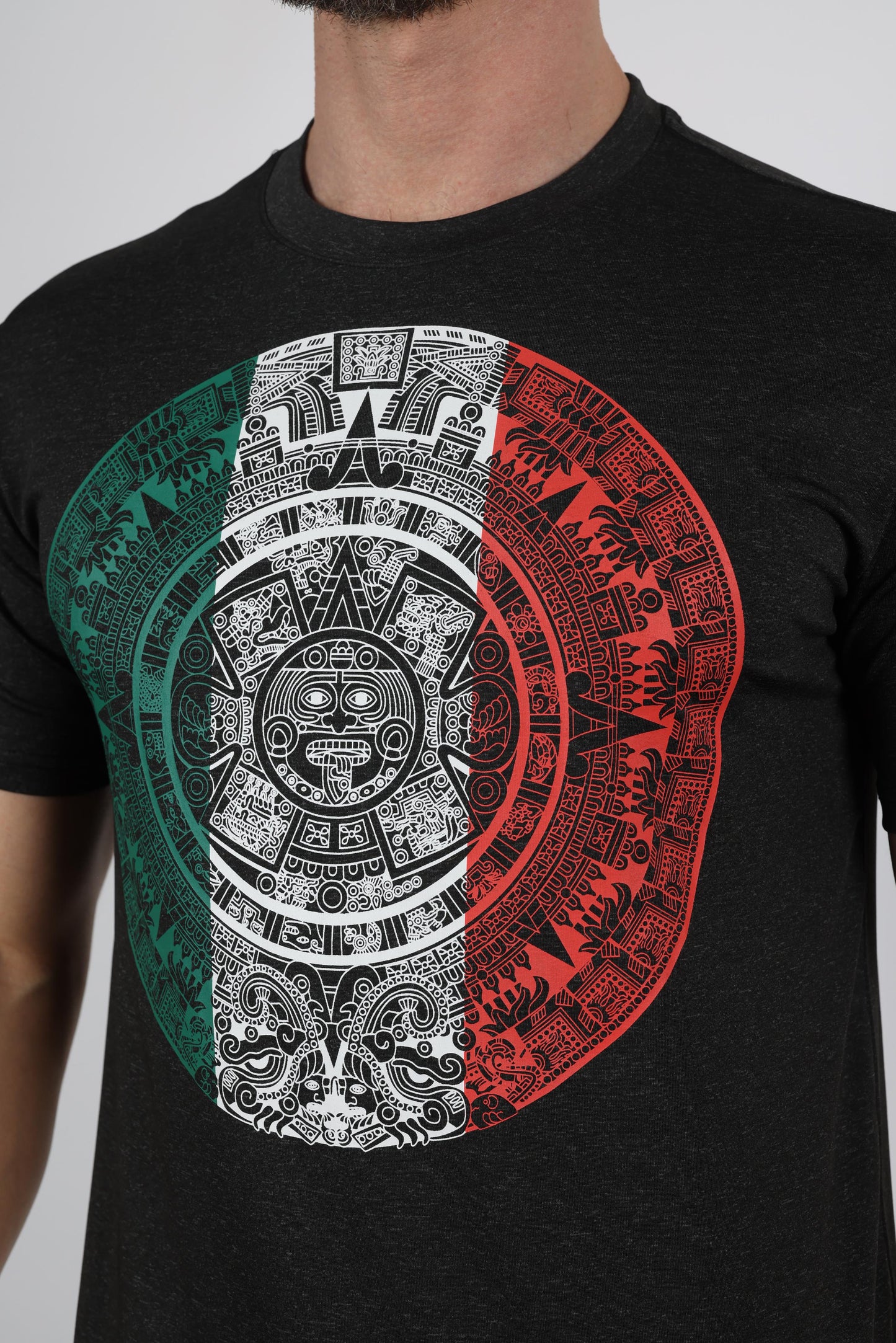 Mens Modern Fit Stretch Aztec Calendar T-Shirt
