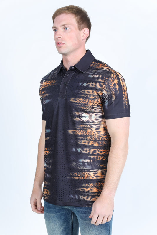 black tiger performance polo side platini