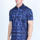 Mens Modern Fit Stretch Baroque Print Polo with Rhinestones