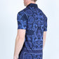 Mens Modern Fit Stretch Baroque Print Polo with Rhinestones